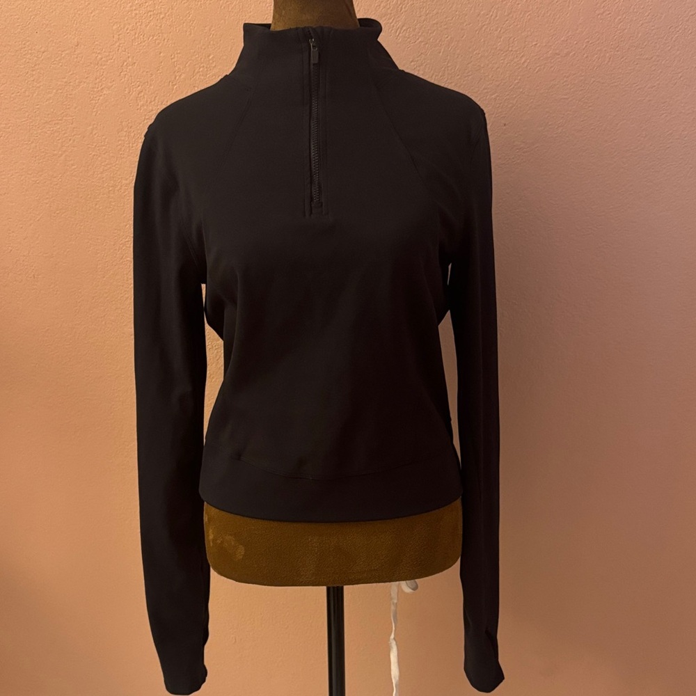 Women's Black Quarter-Zip Active Top